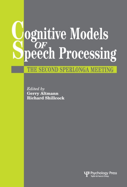 E-kniha Cognitive Models Of Speech Processing Gerry Altmann