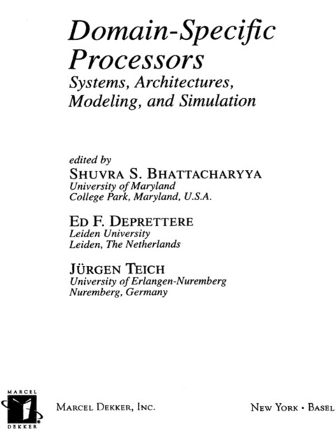 E-book Domain-Specific Processors Shuvra S. Bhattacharyya