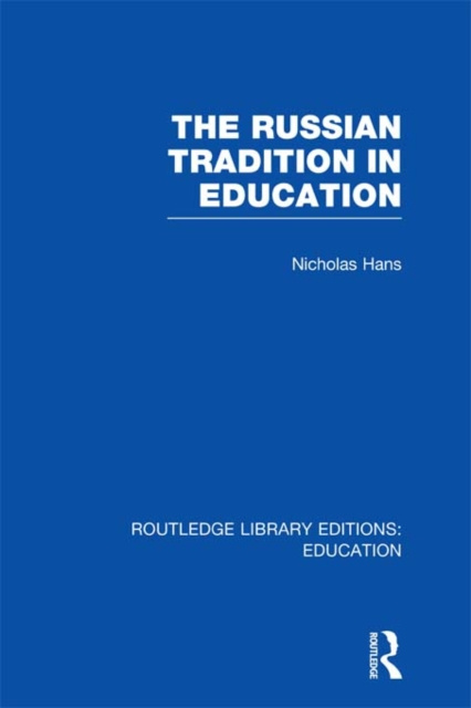 E-book Russian Tradition in Education Nicholas Hans