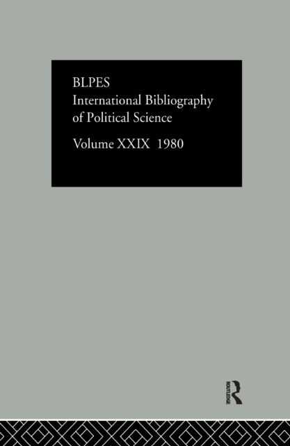 E-knjiga Ibss Poli Sci 29 1980 &quote;International Committee For Social Sciences Documentation&quote;