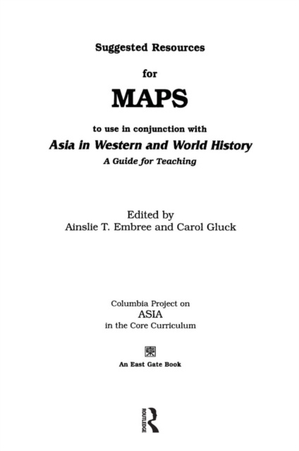 E-kniha Suggested Resources for Maps to Use in Conjunction with Asia in Western and World History Ainslie T. Embree