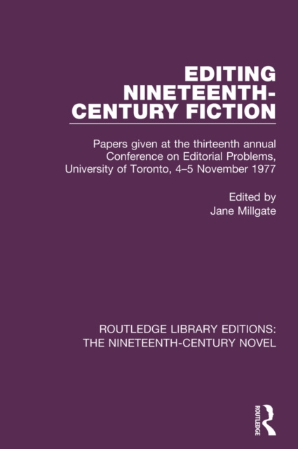 E-book Editing Nineteenth-Century Fiction Jane Millgate