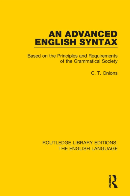 E-book Advanced English Syntax C. T. Onions