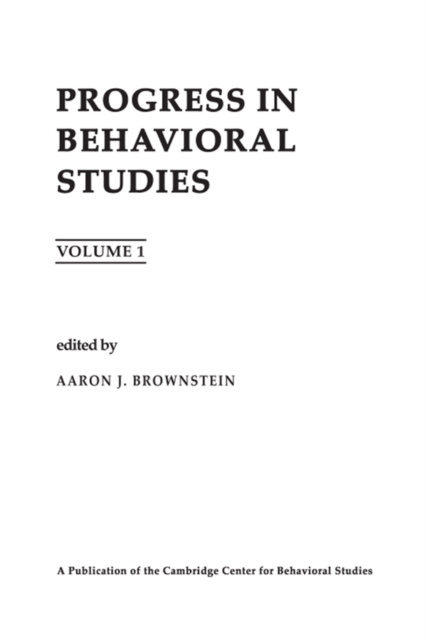 E-knjiga Progress in Behavioral Studies A. J. Brownstein