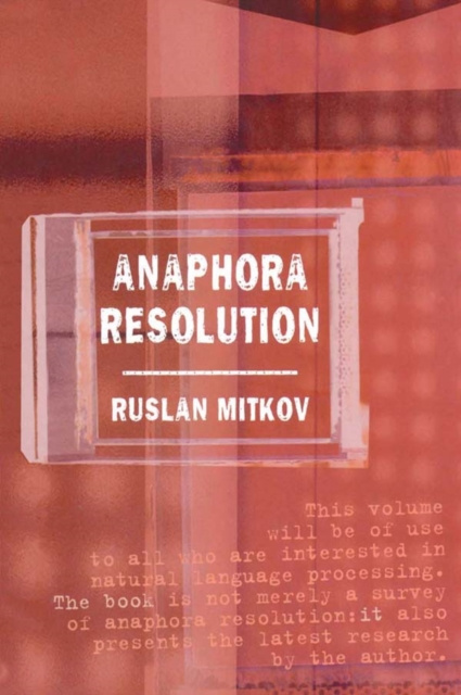 E-book Anaphora Resolution Ruslan Mitkov