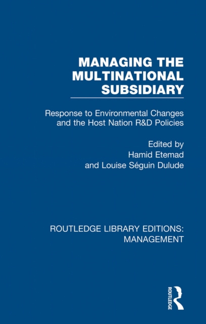 E-book Managing the Multinational Subsidiary Hamid Etemad