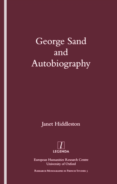 E-knjiga George Sand and Autobiography J.A. Hiddleston