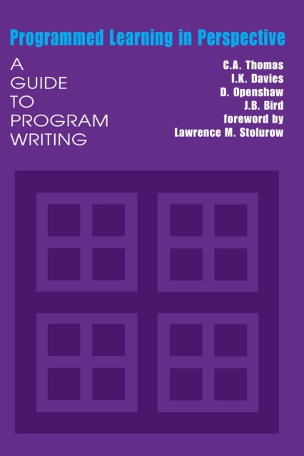 E-knjiga Programmed Learning in Perspective I.K. Davies