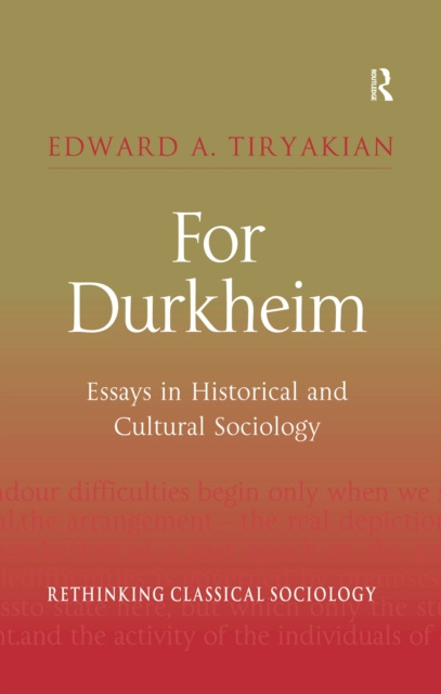 E-kniha For Durkheim Edward A. Tiryakian