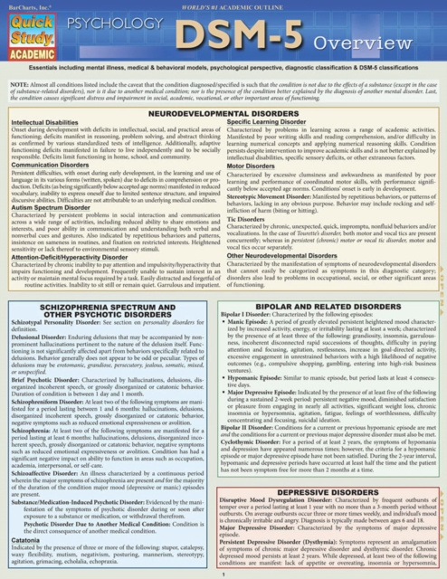 E-Book DSM-5 Overview Inc. BarCharts