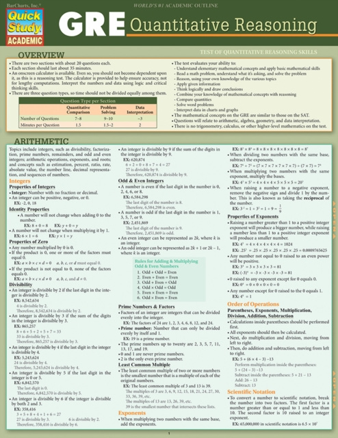 E-book GRE - Quantitative Reasoning Inc. BarCharts