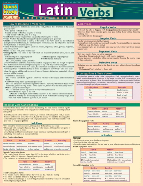 E-book Latin Verbs Inc. BarCharts