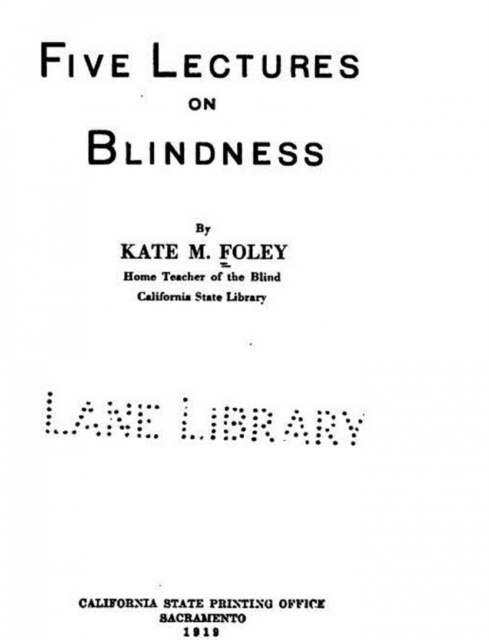 E-book Five Lectures on Blindness Kate M. Foley