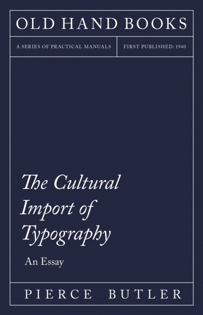 E-kniha Cultural Import of Typography Pierce Butler