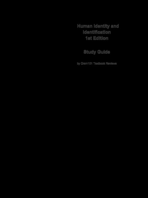 E-knjiga Human Identity and Identification CTI Reviews