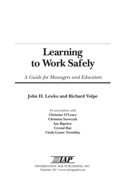E-knjiga Learning to Work Safely Richard Volpe