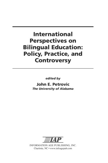 E-knjiga International Perspectives on Bilingual Education John E Petrovic
