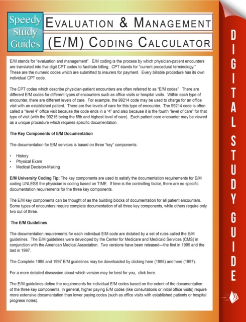E-knjiga Evaluation & Management (E/M) Coding Calculator (Speedy Study Guides) Speedy Publishing