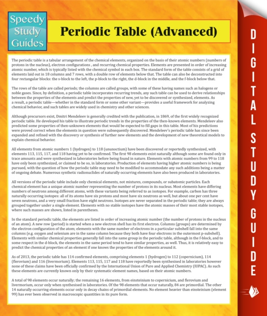 E-knjiga Periodic Table (Advanced) Speedy Publishing