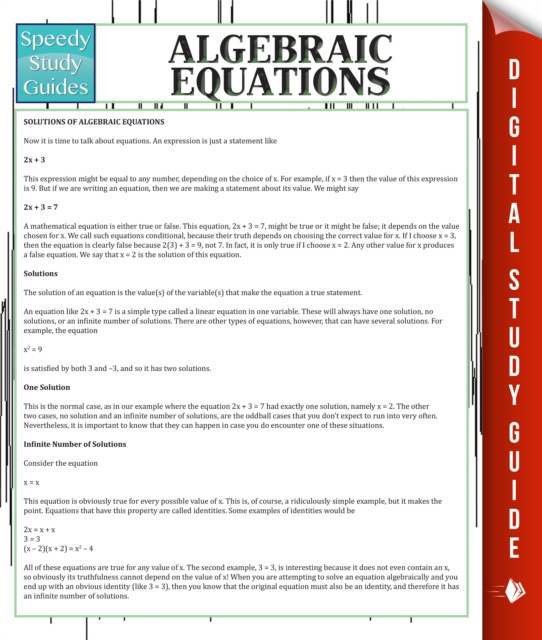 E-knjiga Algebraic Equations Speedy Publishing
