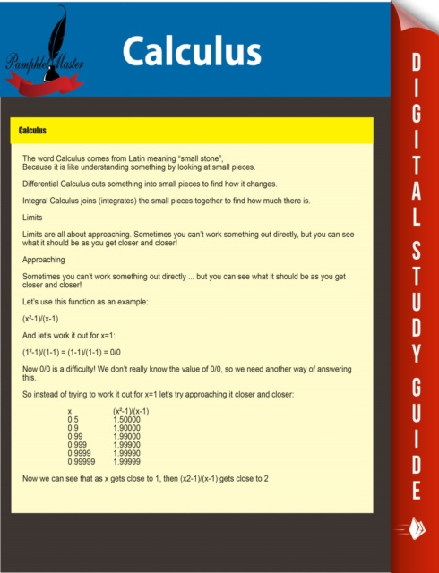 E-knjiga Calculus Pamphlet Master