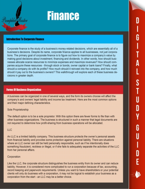 E-knjiga Finance Pamphlet Master