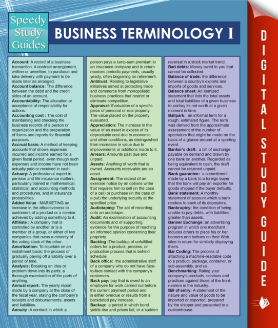 E-kniha Business Terminology I (Speedy Study Guides) Speedy Publishing