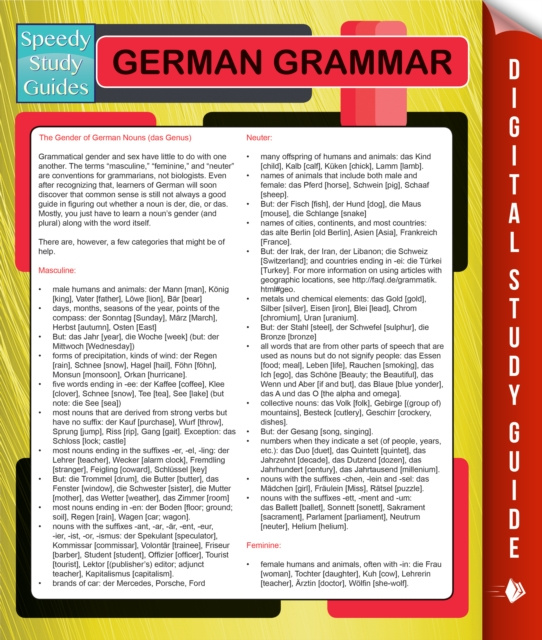 E-kniha German Grammar (Speedy Language Study Guides) Speedy Publishing