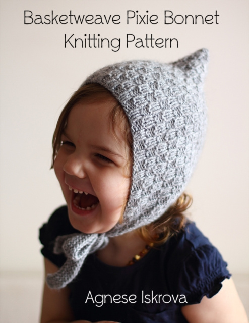 E-knjiga Basketweave Pixie Bonnet Knitting Pattern Iskrova Agnese Iskrova