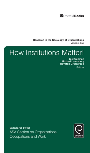 E-kniha How Institutions Matter! Joel Gehman