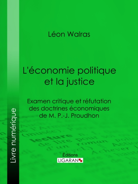 E-kniha L'economie politique et la justice Leon Walras
