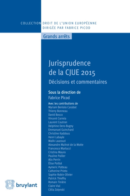 E-kniha Jurisprudence de la CJUE 2015 Fabrice Picod