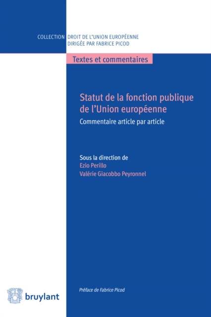 E-kniha Statut de la fonction publique de l'Union europeenne Valerie Giacobbo Peyronnel