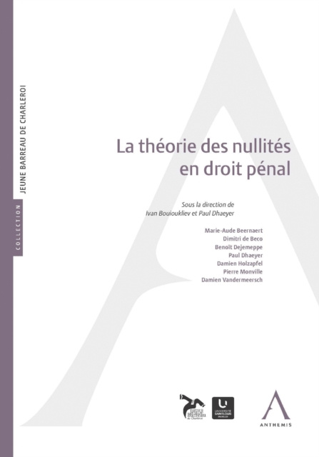 E-kniha La theorie des nullites en droit penal Anthemis
