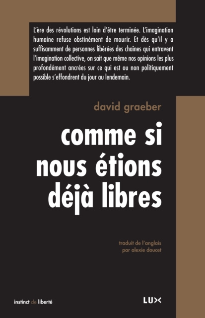 E-kniha Comme si nous etions deja libres Graeber David Graeber