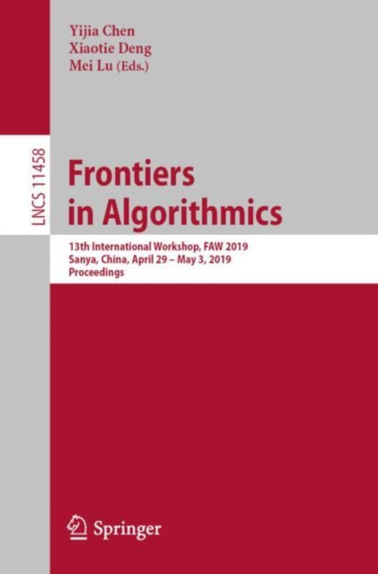 E-knjiga Frontiers in Algorithmics Yijia Chen