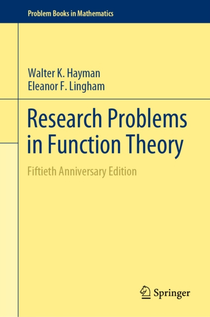 E-knjiga Research Problems in Function Theory Walter K. Hayman