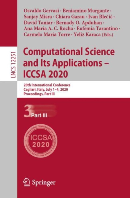 E-book Computational Science and Its Applications - ICCSA 2020 Osvaldo Gervasi