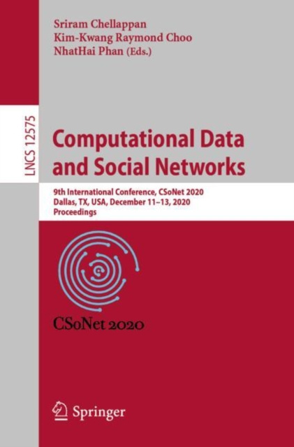 E-knjiga Computational Data and Social Networks Sriram Chellappan