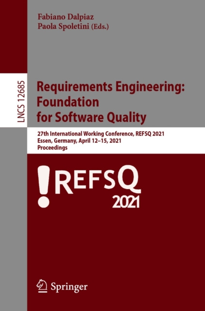 E-knjiga Requirements Engineering:  Foundation  for Software Quality Fabiano Dalpiaz
