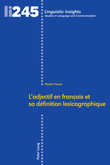 E-kniha L'adjectif en francais et sa definition lexicographique Frassi Paolo Frassi