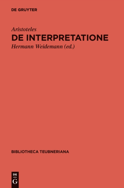 E-kniha De interpretatione Aristoteles