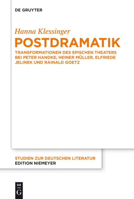E-book Postdramatik Hanna Klessinger