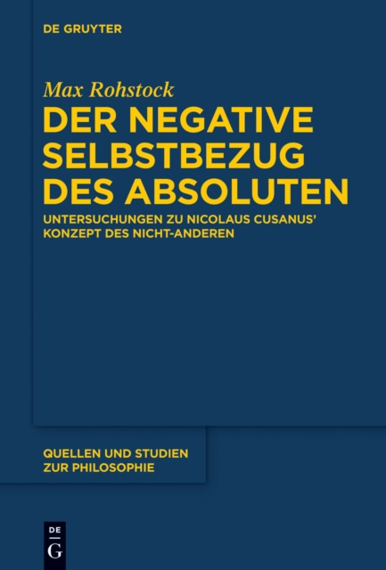E-knjiga Der negative Selbstbezug des Absoluten Max Rohstock