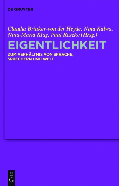 E-book Eigentlichkeit Claudia Brinker-von der Heyde