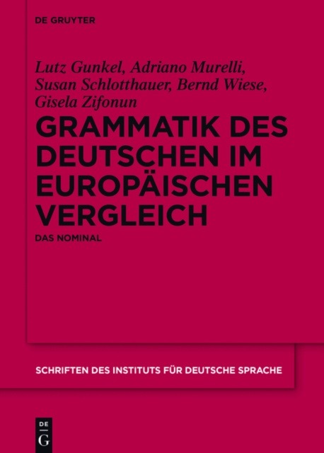 E-book Grammatik des Deutschen im europaischen Vergleich Lutz Gunkel