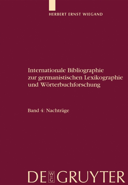 E-kniha Nachtrage Herbert Ernst Wiegand