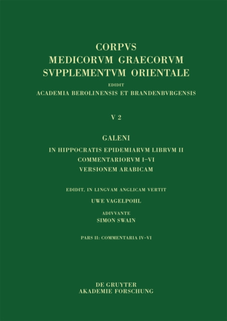 E-kniha Galeni in Hippocratis Epidemiarum librum II commentariorum IV-VI versio Arabica et indices Uwe Vagelpohl