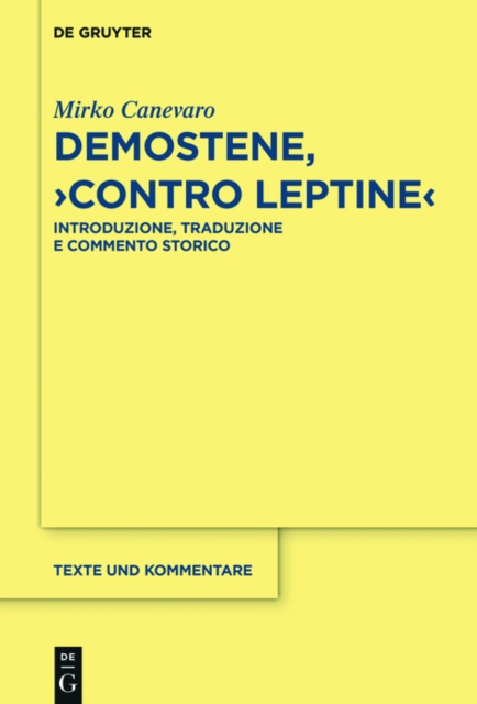 E-book Demostene, &quote;Contro Leptine&quote; Mirko Canevaro