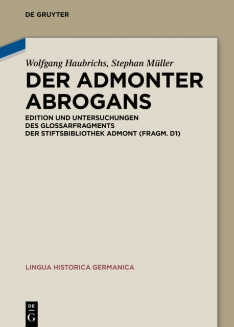 E-kniha Der Admonter Abrogans Wolfgang Haubrichs
